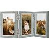 Afuly Cornice Foto Multiple 3 Foto per 10x15 Portafoto Collage Grigio Legno Rustico Famiglia Amico Regalo