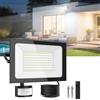 Sararoom Faretto Led da Esterno con Sensore di Movimento, 150W 15000LM Faro Proiettori - 144Leds 6500K Bianca Fredda Luci di Sicurezza, IP65 Impermeabile Lampade da parete per Garage Cortile Giardino