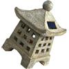SOPOTUTU Luce Solare da Giardino a Forma di Statua Pagoda, Lampada Decorativa Esterna in Resina, Illuminazione per Vialetto e Cortile Pannello Solare Integrato