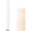 HOMCOM Lampada da terra soggiorno paralume poliestere, 2x E27 | Lampada da terra con interruttore a pedale, base in acciaio, lampada a stelo per camera da letto, ufficio.