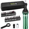 Uharbour Cacciavite dinamometrico 10-60 lb, set di cacciaviti dinamometrici con supporto elastico da 1/4, adattatore per punte da 1,4, punte piatte, esagonali, Torx e Philips, adatto per armaiolo,
