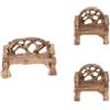 Uonlytech Set 3 Pezzi Mini Sedie in Resina Marrone per Decorazione Micro Paesaggio, Resistente a Intemperie e Sbiadimento, per Arredo Giardino e Fioriere