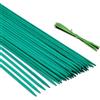 KINGLAKE, 50 bastoncini di supporto per piante verdi da 38 cm, per fiori con 50 fascette da giardino
