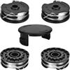DUOJIN Set di 4 bobine di ricambio per decespugliatore senza fili Parkside PRTA 20-Li C3 IAN351753, B1 IAN330831, B2 IAN334231, C3 IAN365589, PRT 300 A1, PRT 550 A1, A3, 27FT, con Un coperchio
