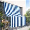 Home Tresor Tenda da Sole a Righe per Esterno con Occhielli in Metallo | Telo Ombreggiante a Caduta per Balconi Resistente Lavabile Riga Blu 140x300cm