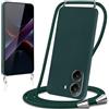 Knrlqim Cover per Xiaomi Poco X7 Pro con Cordino Custodia con Laccio Collana Tracolla Collo Corda Regolabile Liquido Silicone Antiurto AntiGraffio Protettiva Case per Xiaomi Poco X7 Pro 6,67,Verde