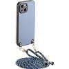 TQmchun Custodia Compatibile con Oppo Reno 8 T 5G Cover - Back Case in Silicone TPU - Protezione Smartphone con Cordino,Custodia con Laccio Collana Tracolla Regolabile catena Case-Blu