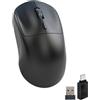 Wowssyo Mouse senza fili Bluetooth, mouse wireless con 800/1200/1600 DPI regolabile, mouse portatile USB 2,4 GHz, mouse ergonomico per computer portatile, PC, iOS, Android, iPad, Windows - Nero