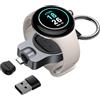 SwanScout Caricabatterie per Google Pixel Watch 3/2, Rotatable USB C & USB A Travel Caricatore per Fitbit Ace LTE, Fitbit Versa 4/3, Fitbit Sense 2/1, Cordless Charger with Keychain, SwanScout 510G2