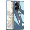 MEIQIBAO Cover Applicabile a Honor 100 Pro 360 Gradi Protezione Case Vetro Temperato Custodia Adsorbimento Magnetico Bumper Metallo Frame, blu