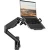 Putilsen Mount Supporto Monitor e Laptop Muro con Vassoio,Braccio Monitor per Laptop 12-17,Piattaforma di raffreddamento ventilata Gestione dei cavi,Capacità Fino a 9kg,VESA 75/100mm