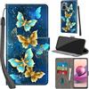 Haninsuze Cover per Xiaomi Redmi Note 10 4G/Note 10s Custodia Cover Pelle Libro Portafoglio con Porta Carte Magnetica Protezione Antiurto Cuoio Flip Case Custodia Cover per Redmi Note 10 4G, farfalla dorata