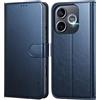 Leacckl Cover per Honor 600 Lite 5G, Custodia a portafoglio in Pelle PU Premium [Magnetica a Scatto] [Funzione Stand], Blu