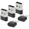 Lakeronelove Adattatore da USB C a USB 5 Pezzi,Tipo C Femmina A Maschio Connettore Cavo per A-pple Watch 8 9,i-Phone 17 16 15 Pro Max,iPad 11 Air 5 Mini 6, Samsung Galaxy Z Flip Fold 5
