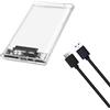 JZK 2.5 USB 3.0 SSD/HDD disco rigido custodia, custodia per disco rigido esterno SATA con cavo USB a micro-B per laptop, PC, Mac, box contenitore DVR