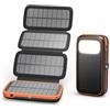 Proaustin Solar Power Bank 26800 mAh - Caricatore solare portatile con 4 pannelli pieghevoli - PD QC 3.0 Caricabatterie a ricarica rapida con uscita/ingresso USB C - Batteria esterna con torcia elettrica per