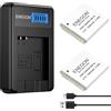 ENEGON Confezione da 2 Batterie NB-4L da 1200mAh e Caricabatterie, con cavo USB-C e display LCD, per Canon IXUS 30, 40, 50, 55, 60, 65, 70, 75, 80, 100, 110, 120, 130 is, 115, 220, 230, 255 hs