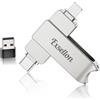 Exsellon Memoria Esterna Phone 256GB, nessuna app necessaria - Salva Foto e Video, Chiavetta USB per Phone/Pad/Android/PC