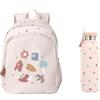 Tutete Set Zaino Scolastico e Borraccia Acciaio Inossidabile 750 ml BPA | Geometric Nature