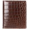 Alice Fan Lusso Vera Pelle di Coccodrillo Uomini Portafoglio Pelle Alligatore Bifold Portafoglio Uomo Breve Portafogli, Pancia marrone, 4.8 x 3.5 x 1 in/ 12 x 9 x 2.5 cm, Portafoglio in pelle di coccodrillo