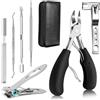 silttble Kit Tagliaunghie Professionale 7 Pezzi, Set Unghie con Tagliaunghie Ampia Apertura, Rotante 360° e Borsa da Viaggio - Set Manicure e Pedicure per Unghie Incarnite e Spesse, per Uomo, Donna e Anziani