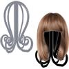 BLPRKOT 2 Pezzi Porta Parrucca, Long Folding Portable Wig Holder Plastic Folding Holder Adjustable Height Wig Holder Woman Head for Folding Wig Dryer Wigs for Travel
