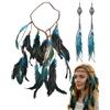 JEXOWIQ Fasce moda donna,Indiana Copricapo orecchini Boemia Etnico,accessori di moda,Fascia Piuma di Stile di Hippy Accessori per Capelli per Feste e Festival Carnevale,Accessori per Feste in Maschera