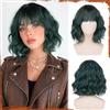 Sofeiyan Parrucca Bob Ondulata con Frangia, 30 cm Parrucca Sintetica Resistente al Calore per Donna Look Naturale per Cosplay Feste e Uso Quotidiano,R4/5914/6139#