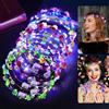 Foreverup 12 Pezzi LED Fascia Fiori,LED Ghirlanda Fiori per Bambina Ghirlanda, Coroncine Fiori per Donna Accessori per Capelli Festa di Nozze Compleanno e Vacanze Donna e Ragazza