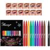 Pakivs Set di 12 colori opachi, eyeliner pigmentato, matita per eyeliner a lunga durata, impermeabile, per le donne