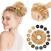 SEGO Pro Chignon Finto per Capelli Veri Umani #18/613 Biondo Cenere/Biondo Chiarissimo Elastici Chignon Finti Ondulato Capelli Naturale Coda di Cavallo Spessi Updo per Donne Ragazze (23g)