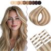 SEGO Extension Capelli Veri Biadesivo 10 Fasce Tape in Exstescion Remy Human Hair 15g/Set Naturali 50 cm # 12P613