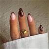 Aribliseza Press On Nails, 24 pezzi di unghie finte per donne, forma a mandorla, corte e lunghe, unghie adesive, design in gel morbido per ragazze, set di unghie press on per manicure