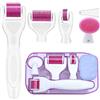 ZITFRI 6 in 1 Derma Roller Kit 12/300/ 720/1200 Aghi in Titanio di Grado Medico Roller Viso Cura della Pelle Professionale Set di Strumenti di Bellezza Antietà e Smagliature