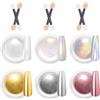 LEDSUUEI Polvere per Unghie Oro Cromato: Glitter per Unghie Super Specchio, Polvere Cromata Metal Holo per Unghie Pigmento Gel Bianco Aurora Glazed Donut Glassy Pearl Polvere per Unghie, Argento