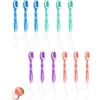 HUVZOR 12PCS Confezione da spazzolini da denti usa e getta con dentifricio, 5 in 1 (pre-legati, filo interdentale, raschietto per lingua, respiro fresco, stuzzicadenti), mini spazzolino da denti