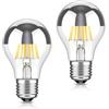 karedle oard Lampadina LED A19/A60 a testa specchiata argento dimmerabile, Sostituisce 7W (equivalente a 80W), 2700K bianco caldo, dimmerabile, 220V, nessun adattatore richiesto, argento, 4 pezzi