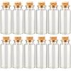 Toyvian Bottigliette di Vetro 12 Pezzi 15ml Tappo in Sughero, Mini | Trasparenti e Riutilizzabili, per Note Augurali, Lavoretti Creativi, Dettagli da Tavolo e Piccoli Charm