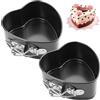EUBSWA Tortiera 15 cm Apribile, 2 Pezzi Cuore Teglia Forno con rivestimento antiaderente per teglia, teglia da forno, stampo per torte
