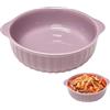 MeYuxg Pirofila rotonda in ceramica, pirofila per lasagne per friggitrice ad aria calda 19 x 16,5 x 5,5 cm, pirofila per lasagne, pirofila con smalto liscio rotonda, per lasagne, patatine fritte, zuppa