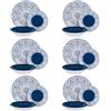 KASANOVA Servizio 18 piatti porcellana Ariel blu