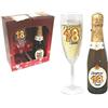 DOR Flute H.20 cm + bottiglia prosecco D.O.C. 20 cl con scatola gift - decorazioni per feste (18 anni)