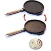 LA CASA DI EVA Padella Grill Doppia Antiaderente Ø26 cm per Piadina Testo Umbria Marche, verdure pesce carne, Alluminio - Compreso Spargi Fiamma