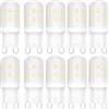 FYHART Lampadine LED G9, lampadine LED con attacco bipolare G9 da 2 W, 200 LM, CA 220 V-240 V, non dimmerabili [Classe energetica E] (Bianco caldo, 10 confezioni)