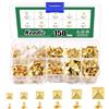 Keadic Set di 300 borchie dorate punk con custodia in plastica, 6 mm/7 mm/8 mm/9 mm/10 mm/12 mm quadrati piramidali rivetti chiodi, decorazioni in pelle per fai da te in pelle, abbigliamento, scarpe,
