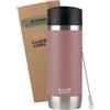 Campo Libre.® ANTO Tazza Termica - Termos Caffè Premium con Coperchio One-Touch, Thermos Caffe in Acciaio Inox a Doppia Parete, Mantiene le Bevande Calde per 6 h. Ideale per l'Auto. Rosa, 350ml
