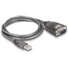 DeLOCK Adattatore USB 2.0 Tipo-A a 1 x Seriale RS-232 D-Sub 9 pin maschio con dadi con 3 x LED 1 m