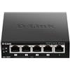 D-Link DGS-1005P/E switch di rete Non gestito Gigabit Ethernet (10/100/1000) Supporto Power over Ethernet (PoE) Nero