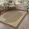 PureCozy Tappeto da Esterno Salotto 120x170cm Lavabile Antiscivolo Tapette Beige Tappeti Juta Simil Carpet Camera da Letto Giardino Balcone Terrazza Impermeabile Rug