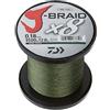 Daiwa Lenza da Pesca Intrecciata JB4U6-300DG J-Braid X4, 4 Fili, 6# 274,5 m Unisex, Verde Scuro, 2,7 kg